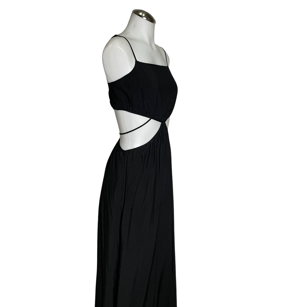 JONATHAN SIMKHAI Amora Strap Detail Maxi Dress Sz M Black - Picture 11 of 14